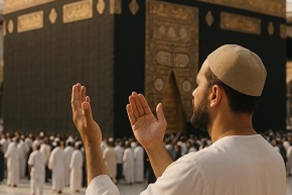 Ilustrasi berdoa di kabah