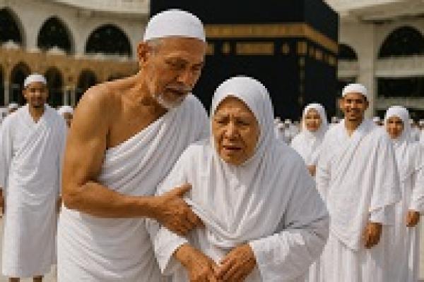 Ilustrasi foto jamaah berbuat baik