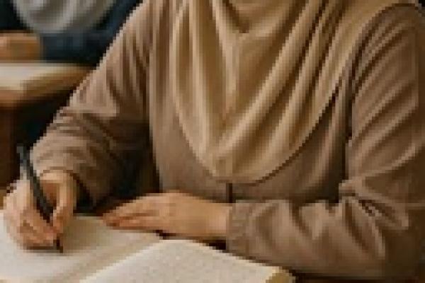 Ilustrasi muslimah menuntut ilmu 